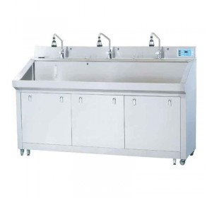 Silver Stainless Steel Scrub Sink Station