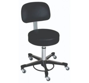 Wellton healthcare Black Medical Stool With Back Rest And Cushion