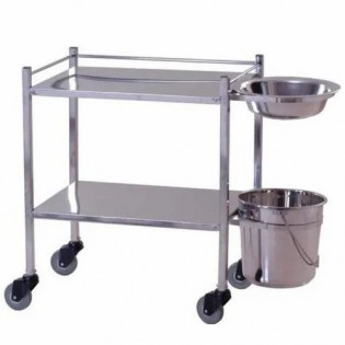 Wellton healthcare Stainless Steel Hospital Dressing Trolley