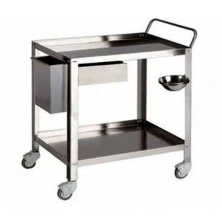 Wellton healthcare  Silver Dressing Trolley with Drawer & Dustbin Wellton healthcare  Silver Dressing Trolley with Drawer & Dustbin