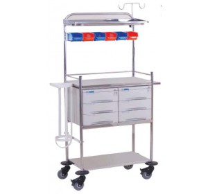 Wellton Healthcare Stainless Steel Crash Cart Trolley WH1196