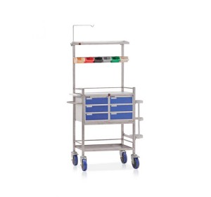 Wellton Healthcare Chrome-Epoxy Powder Coated Crash Cart WH-140