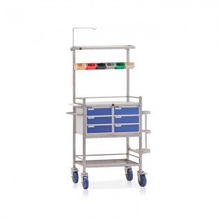 Wellton Healthcare Chrome-Epoxy Powder Coated Crash Cart WH-140