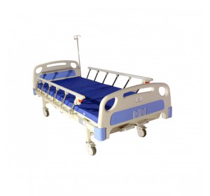 Wellton Healthcare Plain Hospital Bed Abs Panel Side Railing with Mattress And Wheel WH-409 B