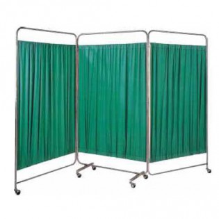 Wellton Healthcare 3 Pannel Bed Side Screen CRC Frame PC  Green WH-125