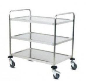 Wellton Healthcare Three SS Shelves MS Frame Instrument Trolley 24×18×32 Inch WH-575