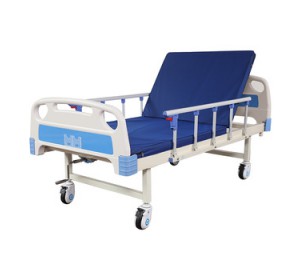 Wellton Healthcare Semi Fowler Hospital Bed with Mattress, Side Railing and Wheel WH1118