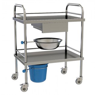 Wellton Healthcare Dressing Trolley with Drawer & Dustbin WH 1364