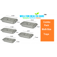 Wellton Healthcare Instrument Tray Mulit-Sizes Combo Of 5 Pcs With Cover Wellton Healthcare Instrument Tray Mulit-Sizes Combo Of 5 Pcs With Cover