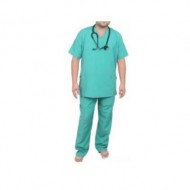 Wellton Healthcare Green Medium V-Neck Unisex Scrub Suit Set Wh-2028