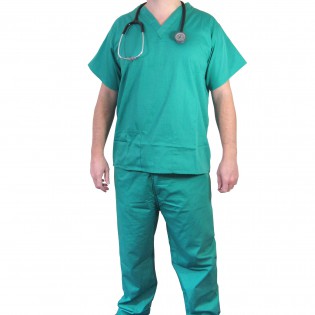 Wellton Healthcare Green XL V-Neck Unisex Scrub Suit Set WH-2026 Wellton Healthcare Green XL V-Neck Unisex Scrub Suit Set WH-2026