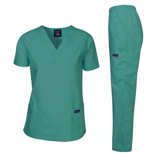 Wellton Healthcare Green XXL V-Neck Unisex Scrub Suit Set WH-2025 Wellton Healthcare Green XXL V-Neck Unisex Scrub Suit Set WH-2025
