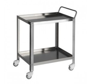 Wellton Healthcare Instrument Trolley 2 Shelves Push Handle WH 1356