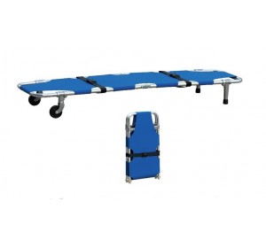 Wellton Healthcare Folding Stretcher 2 Fold with Wheels WH 1382