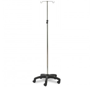 Wellton Healthcare IV Stand Double Hook PU Base WH 1404