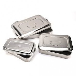 Wellton Healthcare 10"x8" Instrument Trays With Cover WH1244 Wellton Healthcare 10"x8" Instrument Trays With Cover WH1244